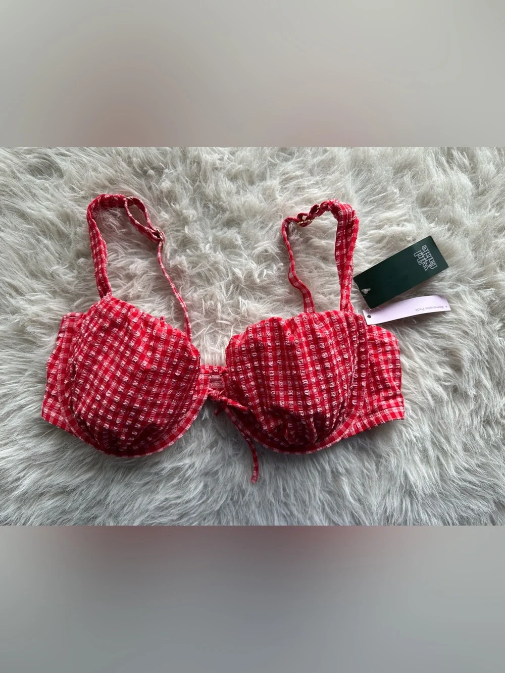 wild fable Red Gingham Underwire Bikini top 8-DD 10-D